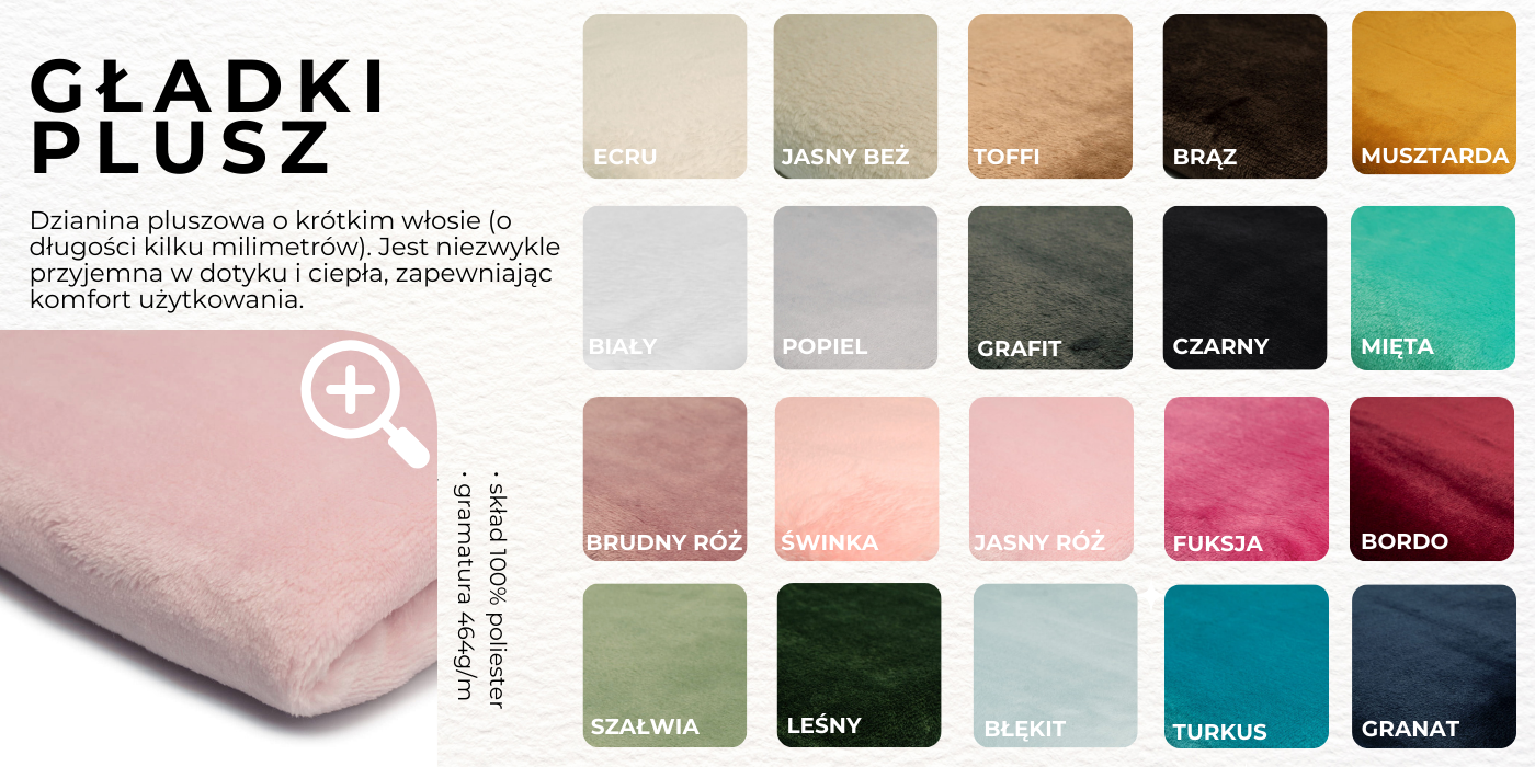 katalog minky gładki plusz